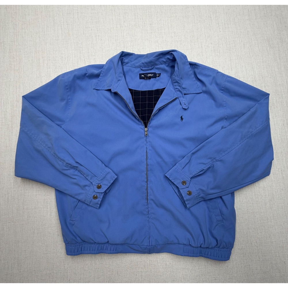 VTG 90s Polo Golf Ralph Lauren Harrington Jacket XXL Blue Windbreaker Zip up